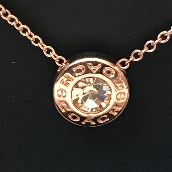 🎁🆕SALE!*Coach Open Circle Stone Strand Necklace Gold - Picture 2 of 7